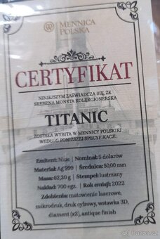 Stříbrná mince Titanic - 8