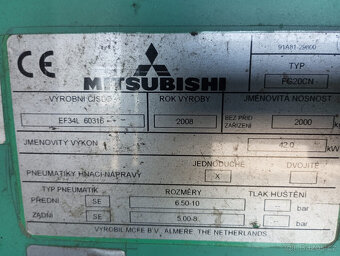 Vysokozdvižný vozík Mitsubishi FG20CN 2,0t LPG - 8
