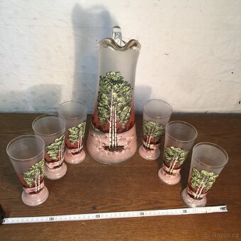 džbán a šest sklenic malovaná souprava - 8