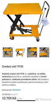Pojezdový hydraulický zvedací stůl - 8
