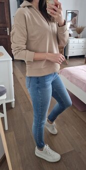 béžová mikina s výstřihem Benetton - 8