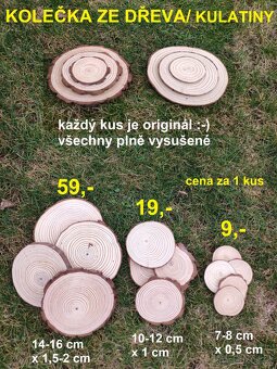 Dřevěná kolečka/ disky/ kulatiny - SLEVY - 8