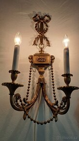 Starožitný secesní set, lustr, lampa,aplika, secese. - 8