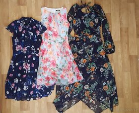 Modré květované áčkové šaty, Orsay, vel. 34 XS - 8