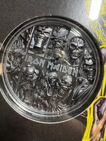 Jedinečná kpl. série stříbrných mincí IRON MAIDEN + Eddie - 8