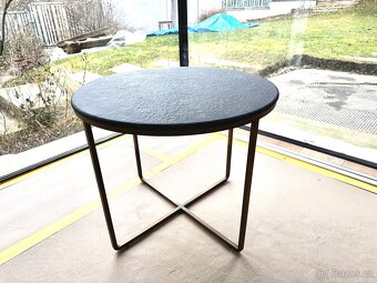 Konferencni stolek sklo, mosaz - 8