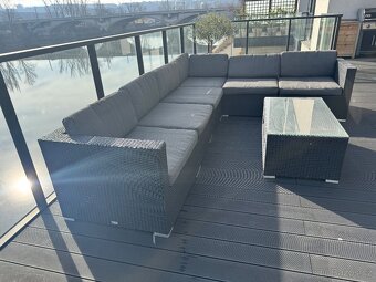 Zahradní nabytek ratan tmavě šedá - 8