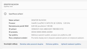 DELL Optiplex 7010 {i5-3470, 8GB, 256GB+1TB}; nové SSD - 8