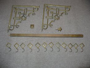 Secese, art deco mosazný věšák - 8