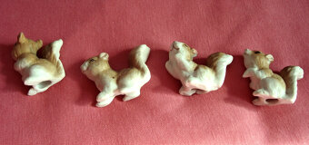Retro porcelánová zvířátka - kočky, psi, veeverky - 8