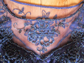 Plesové / svatební fialové šaty s korálky, S/36 - 8