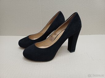 Černé semišové lodičky vel.38 - 8