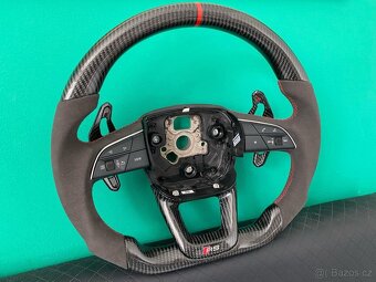 AUDI VOLANT KARBON - ALKANTARA - CERVENE ŠITIE - 8