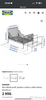Dětská postel s matrací růžová - 8