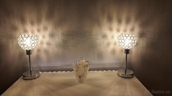 Designový lustr / stříbrná koule / průměr 38cm + lampička 2x - 8