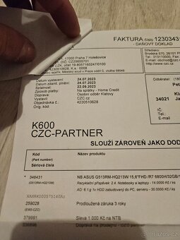 Asus ROG strix G513 3060TI záruka - 8