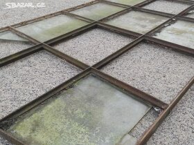 Staré železné okno, 1 ks- 180x90cm, fabrické okno - 8