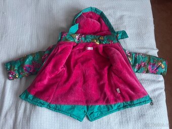 Dívčí zimní dvojdílná kombinéza/bunda s oteplovačkami 98/36m - 8