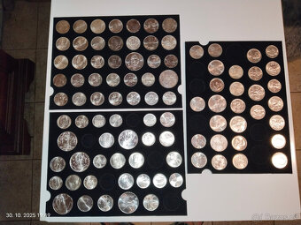 Kazeta stříbrné pamětní mince Československo 1947 - 1993 - 8