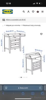 Skříň a přebalovací pult Ikea. - 8