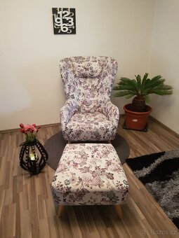 KŘESLO-UŠÁK +TABURET , zn GUTMAN - 8