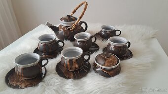 Keramická sada espresso - hrnečky/talířky, konvice/cukřenka - 8
