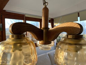 Dubový lustr, 2 nástěnné lampy - AKCE doprava - 8