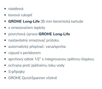Vanová baterie GROHE SWIFT - 8