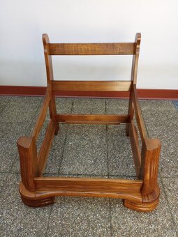 Rustikální sedací souprava, gauč+ 2 křesla, kůže, masív - 8