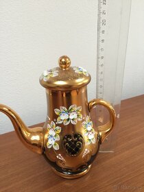 Kávová souprava vysoký smalt zlacená - 8