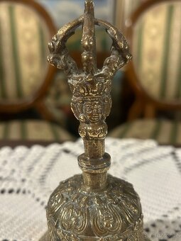 Starožitný tibetský rituální zvonek se zdobením - 8