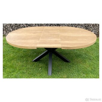 Masivní oválný jídelní stůl - Metalox 150 cm - 8