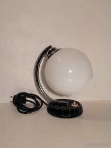 Art Deco lampička, lampa, bílé stínidlo - 8