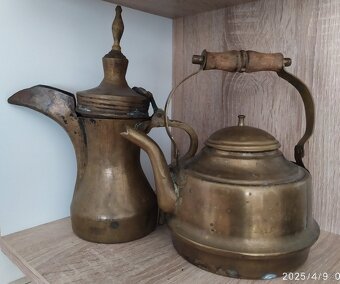 Nabízím starožitné mosazné, cínové nádobí: konvici džbánek - 8