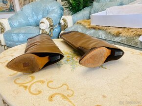 Givenchy Brown Leather Tall Wedge Boots kozačky vel.38,5 - 8