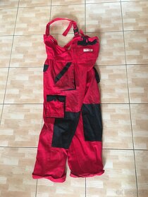 Červené Montérky / pracovní kalhoty / velikost L - 8