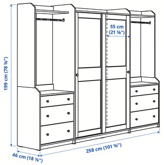 IKEA HAUGA šatní sestava - 8