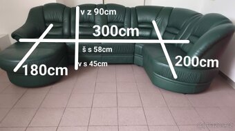 Kožená sedací souprava ve tvaru U - PRAVÁ KŮŽE - 8