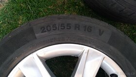 orig.AUDI alu kola 16"+Letní Continental 205/55/16 - 8