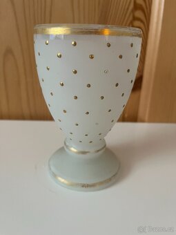 Starožitná sklenice se zlatými puntíky - 8