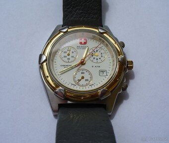 Hodinky WENGER Chronograph Swiss Quartz nová baterie a pásek - 8