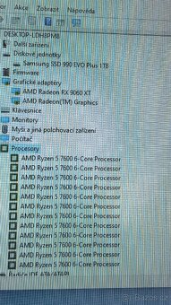 Nové herní PC ryzen 7600/32Ram/9060XT/1TBssd/win11 záruka - 8