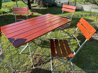 Pivní židle a stoly, PROFI kvalita 24ks židlí, 5ks stůl - 8