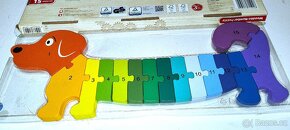 PUZZLE PEJSEK EDUKATIVNÍ SKLÁDAČKA ČÍSLA A BARVY - 8