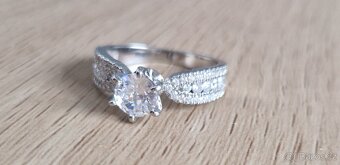 Nový dámský postříbřený prsten prstýnek vel 56 velký - 8