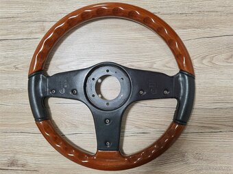 Velmi vzácný volant BBS, kůže, dřevo, W123, W124, W201, E28 - 8