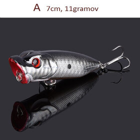 Umělé nástrahy na přívlač, hladinové woblery, poppery 7 cm - 8