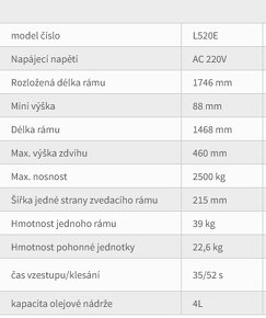 Mobilní zvedák hever na auto do 2,5 tuny - Luxmain L520E - 8