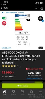 Pračka AEG ÖKOMix® 8000 LTR8E363C bílá - 8