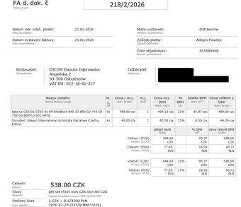 Prodám notebook HP 850 G3 - 8